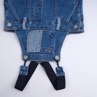 China Hot Selling Classic Kids Custom Fitted Boy Baby Romper Long Denim Overalls Cute Fit Jeans for sale