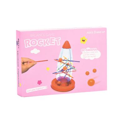 China ABS Plastic Education Manipulative Toys Balance Battle Rocket With Ball-Drop Off Game For Kids Play for sale