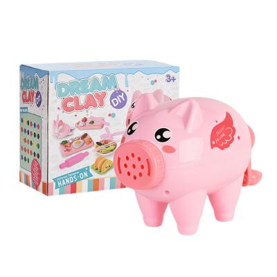 China DIY Toy Set DIY Color Dough Sheeter Intelligent Pig-Shape Noodle Maker Machine Educational Game House for sale