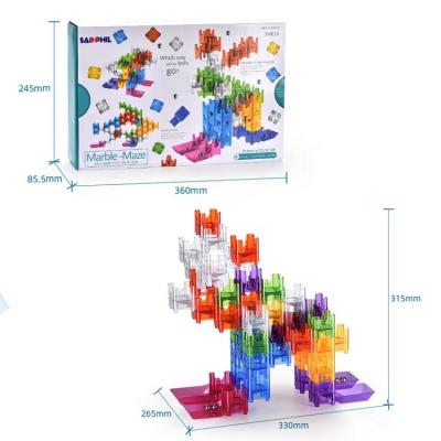 China ABS Educational Ball DIY Rolling Marble Plastic Game Building Block Toy Set for sale