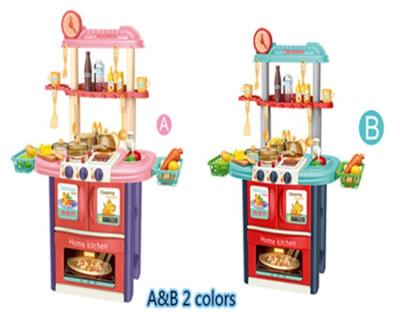 China Plastic Kitchen Toys Set Kids Kitchen Set Desk Toy Kitchen With Light / Sound for sale