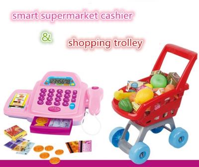 China Supermarket Set Good Quality Shopping Cashier Toys Supermarket Shopping Pretend Game Toy For Kid for sale