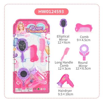 China 2 Designs Mixed Lovely Girl Pretend Play Room Beauty Makeup Tool Kit Toys For Hair for sale