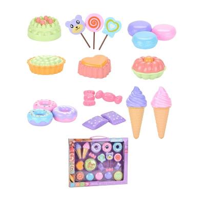 China Kindergarten Playhouse Dessert Set Children Kindergarten Pretend Party Play House Dessert Toy Set With Candies And Cake for sale