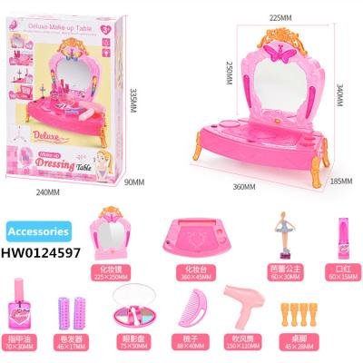 China Kids Dressing Table Toy Pretend Play Luxury Functional Makeup Dressing Table Plastic Mirror Set for Girls with Light and Music for sale