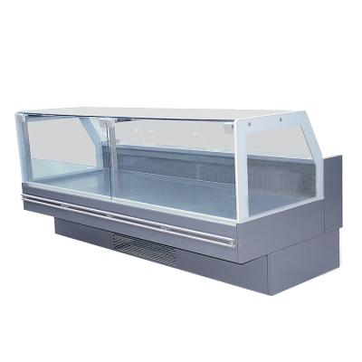 China food & Beverage Factory Customizable Commercial Front Meat Showcase Seafood Display Open Cooler Butcher for sale