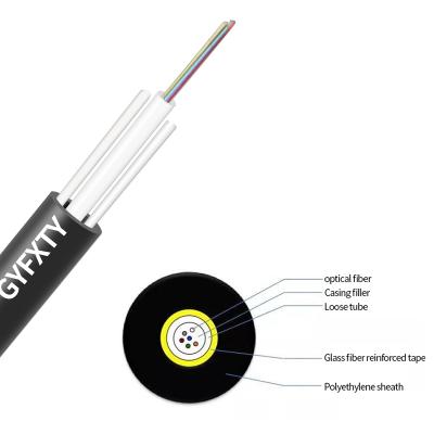 China Aying Long Distance Trunk Lines Gyfxty 4-24 Core Fiber Optic Cable Nonmetallic Reinforced Outdoor Fiber Optic Cable for sale