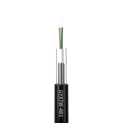 China 4 Core Single Mode Outdoor Fiber Optic Cable GYXTW-4B1 Single Mode 4 6 8 12 Core Optical Cable FC-OC02 for sale