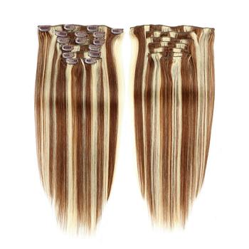 China Silky Straight Wave ELI Wholesale 6/613# Colored Hair Clip In Extensions Raw Virgin Clip-in Hair Extension Hair Weave 100% Sellers for sale