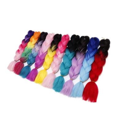 China ELI Wholesale Synthetic Hair Extension High Quality Cheap Price Synthetic Fiber Raw Material Ombre Jumbo Braid Colored Hair Braiding Wigs for sale