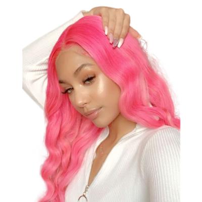 China right & Pink Colored Indian Human Hair 13x6 Lace Wigs Raw Virgin Human Hair 4x4 13x4 Bob Wigs Straight Body Wave Blonde Full Body Wave ELI 10A 613 for sale