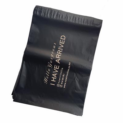 China Large Strong Adhesive Eco Friendly Small Clothing Biodegradable Matte Black Mailing Bag for sale