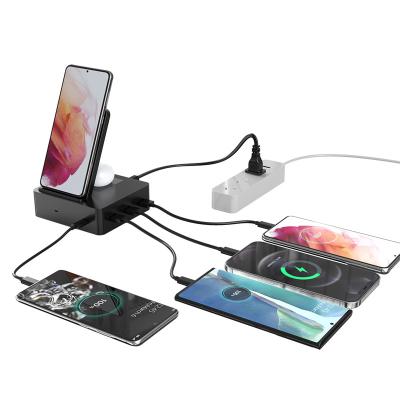 China Mobile Phone/Tablet/MP3/MP4/other USB Device New Design Qi Fast Wireless Charger 6 in 1 Stand Dock Station Phone Wireless Charging Wireless Charger for Samsung for sale