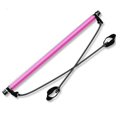 China Main steel tube + NBR foam + latex rope gym equipment pilates bar system pilates stick and bicep resistance band for sale