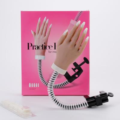 China Convenient Silicone Nail Practice Hand Makeup Realistic Practice Nail Training  Hand for Nail Art DIY for sale