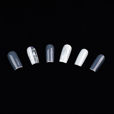 China Flexibility Clear & Natural Square Medium Nail Tips Acrylic False Artificial Nails Tapered Square Nail Tips for sale