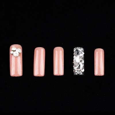 China Flexibility Pro Nail Extension Square Clear Half cover Step Long Gel Tips Press On Artificial Nails Tips for sale