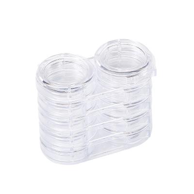 China Convenient Accessories Box--6 Layers plastic acrylic nail jewelry rhinestone box with 12 jars for sale