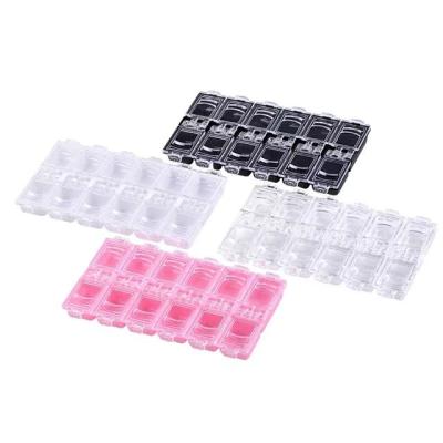 China Convenient Wholesale Nail Art Storage Box Accessories Box-- 12 Compartment Nail Plastic Box Nail decoration for sale