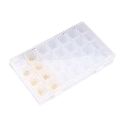 China Convenient Plastic Organizer Box 28 Grids Painting Box  Nail Art Tools Organizer Storage Container Embroidery Storage Case for sale