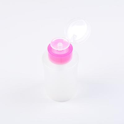 China Convenient 180ml Matte Color Liquid Dispenser Bottle with Lockable Pump Nail Cleaning Tool   for Nail Polish Remover Liquid Bottle for sale