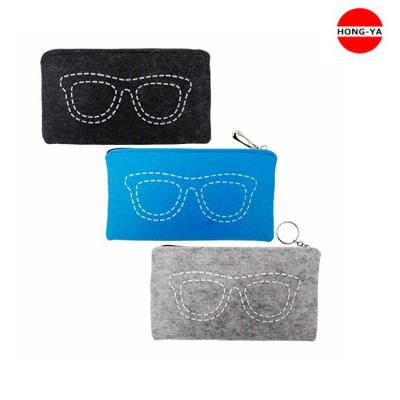 China Gift Bag Customized Cheap Soft Cool Felt Sunglasses Pouch Felt Sunglasses Bag for sale