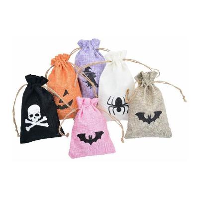 China Eco Friendly Eco Friendly Custom Printed Small Jute Gift Bag With Drawstring for sale