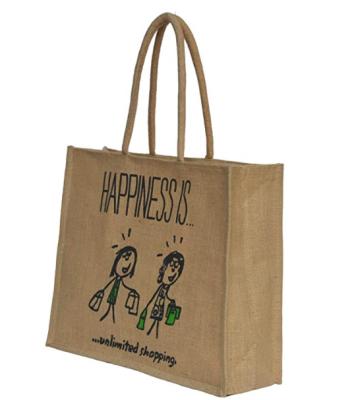 China Eco - Friendly Custom Printed Tote Shopping Bag Jute for sale