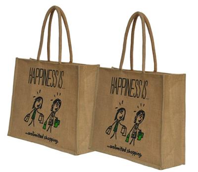 China Eco - Friendly Natural Jute Custom Tote Bag With Printed Logo For Shopping for sale