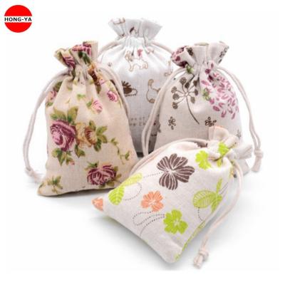 China Cosmetic Gift Bag Chiffon Canvas Cotton Bag Jewelry Packaging Gift Drawstring Bag for sale