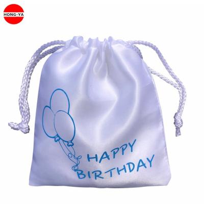 China Custom Gift Bag Fashion Logo Drawstring Satin Bag Gift Bag For Shoes Cosmetic for sale