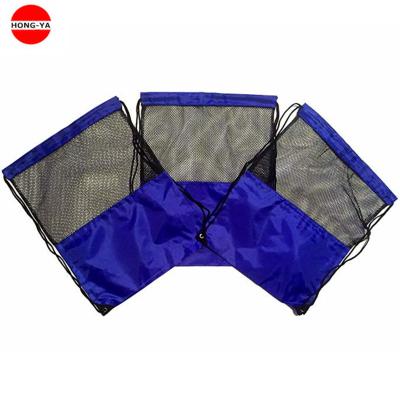 China Wholesale Custom Reusable Anti Theft Polyester Mesh Drawstring Backpack Gym Bag for sale