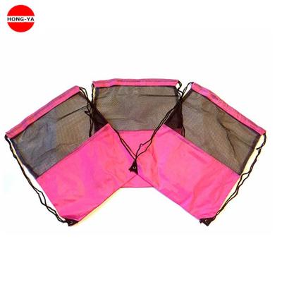 China Promotional Cheap Shopping Bag Polyester Mesh Drawstring Bag Sport Gym Backpack for sale