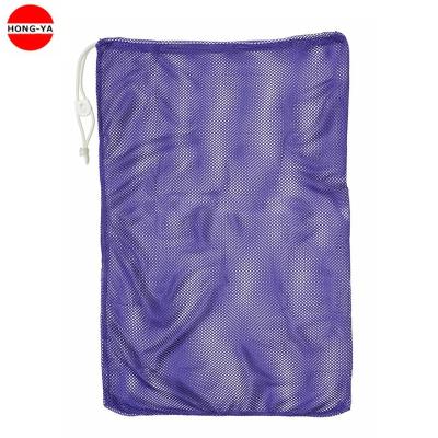 China Wholesale Custom Sports Mesh Logo Shopping Bag Purple Ball Bag With Drawstring for sale