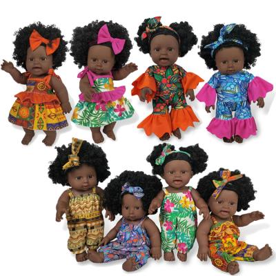 China Soft Customizable Vinyl Plastics 12inch African Fashion Black Dolls toys For Girl Kids Reborn dolls for kids Pacify  doll for sale