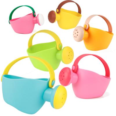 China Euro-American Customizable Soft Silicone Beach pot bath Toys Soft Material Cute Watering Can DIY Assembling Garden toys for kids for sale