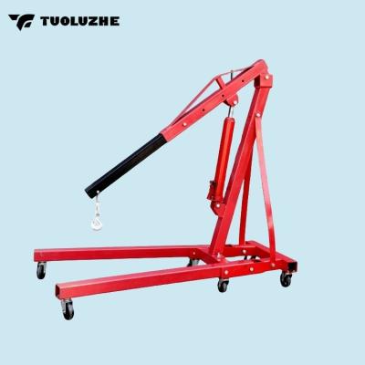 China Easy to operate and safe to use Foldable style heavy lifting tool 2t shop crane with engine stand for sale