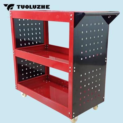 China Easy to operate and safe to use Hot selling open storage cabinet for various tools three layer tool cart with tool trolley for sale