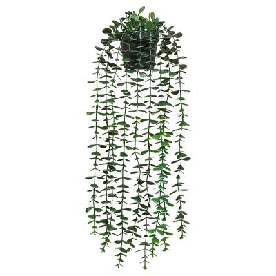 China Natural Touch Plants Faux Eucalyptus Plant Faux Greenery Plastic Hanging Vine Vine in Pot for Outdoor Home Indoor Room Decoration for sale