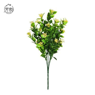 China Outdoor UV Resistant Flowers Wedding Home Decoration Artificial Flowers No Fade Garden Porch Window Box Decoration Faux Plastic Greenery Shrubs for sale