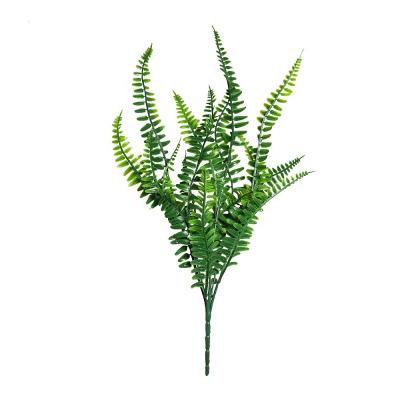 China Indor Artificial Decoration Fern Plants Boston Ring Artificial Fern Shrubs Plastic Plant Greenery For Outdoor Garden UV Resistant Office for sale