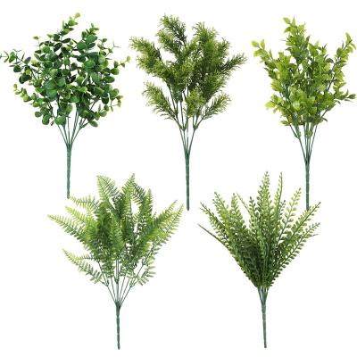 China Indor Decoration Simulation Of 7 Fork Eucalyptus Links Landscape Decoration Flower Arrangement For Indoor Decoration Wedding Home Yard for sale