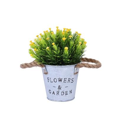 China PE artificial flower orchids for home decorative plastic flowers valentine gifts 2020 decorative artificial flowers in metal pot for sale