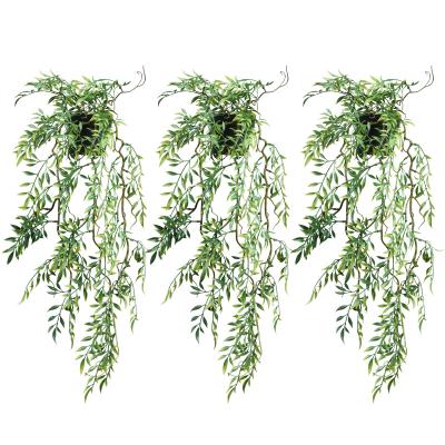 China 3 PCS Plastic Artificial Hanging Plants In A Pot 60CM Faux Ivy Vine For Wall House Indoor Outdoor Patio Decor for sale