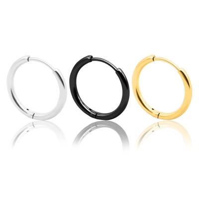 China Environmental protection material 1.6 hoop earrings for women 2021 wholesale colorful gold hoop earrings gold plated stainless steel fashion hoop earrings small for sale