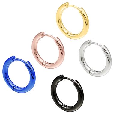 China Stainless Steel Ring Japanese And Korean Men's Stud Earrings Female Korean Version Of Environmental Protection Material 2.5mm Simple Hip Hop Ear Clips for sale