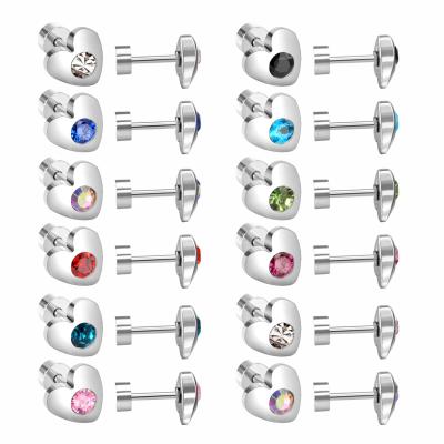 China Hiphop SIEYEAY Premium Quality Stainless Steel Material Children Studs Heart Earrings Kids Studs for sale