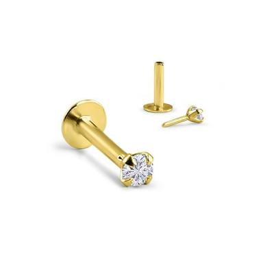 China CLASSIC CZ Stone Crotch Set Clear Stud Surgical Steel Labret Stud Lip Tragus Piercing for sale