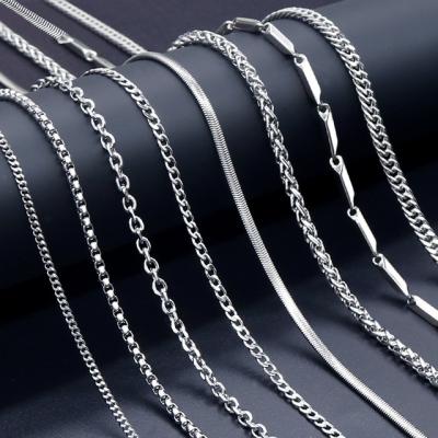 China Titanium Steel Bead Chain Square DIY Jewelry Accessory 316 Stainless Steel Necklace Men's Female Personality Jewelry DIY Accessories for sale