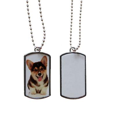 China Wholesale Punk Sublimation Blank Jewelry Aluminum Alloy Necklace Stainless Steel Dog Pet ID Card Pendant Initial Necklace for sale